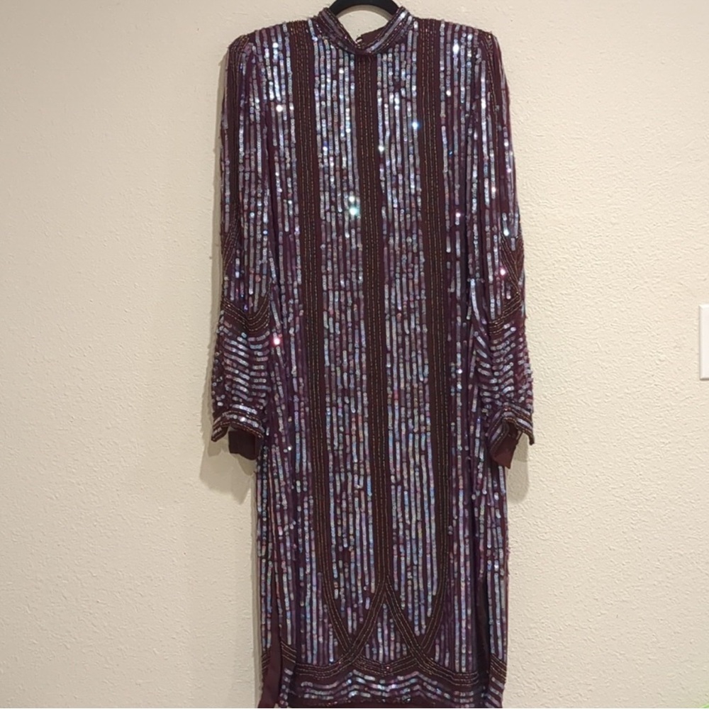 Sequin Embellished Long Sleeve Dress